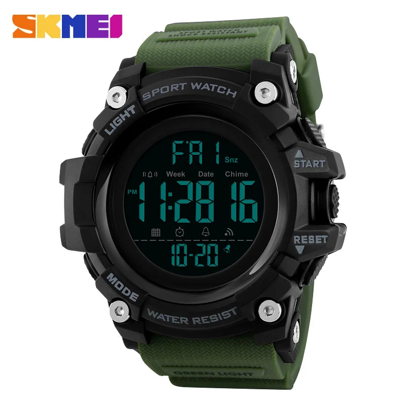 SKMEI Shockproof 2 Time Sport Watch Stopwatch Count Down Mens Digital Watches Waterproof Soft Clock For Male reloj hombre 1384 - Sun Studio