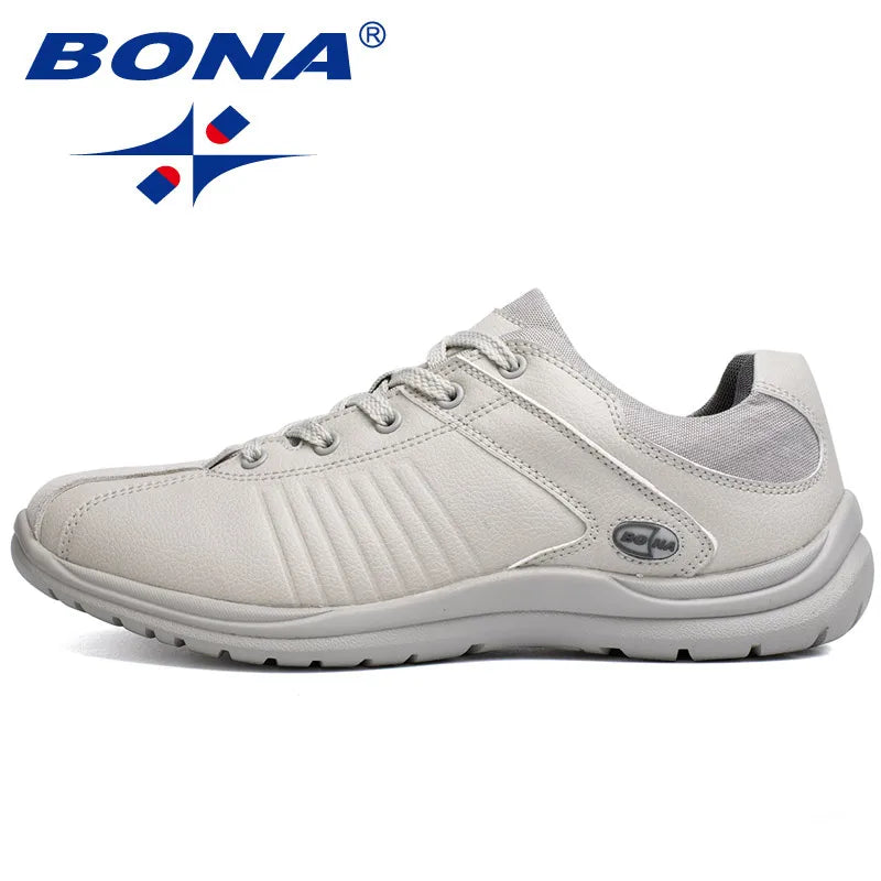 BONA New Style Men Casual Shoes Lace Up Hand Made Microfiber Men Shoes Comfortable Flat Shoes Men Soft Light Fast Free Shipping - Sun Studio