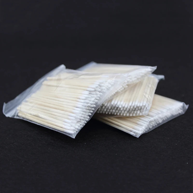 Microblading 100pcs Wooden Cotton Swab Cosmetics Permanent Makeup Health Ear Jewelry 7 CM Clean Sticks Buds Tip - Sun Studio