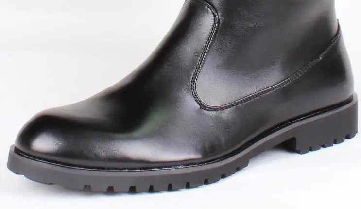 Men British Honour Guard Motorcycle Riding Equestrian Mens Boots Knee High Casual Zipper Cowboy Leather stage boots size 37 46 - Sun Studio