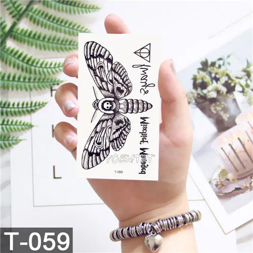 3D Temporary Tattoo Animal Blue Tiger Snake Moth For Boy Girl Children Tattoo Sticker Kids Watercolor Tatto Arm Art - Sun Studio