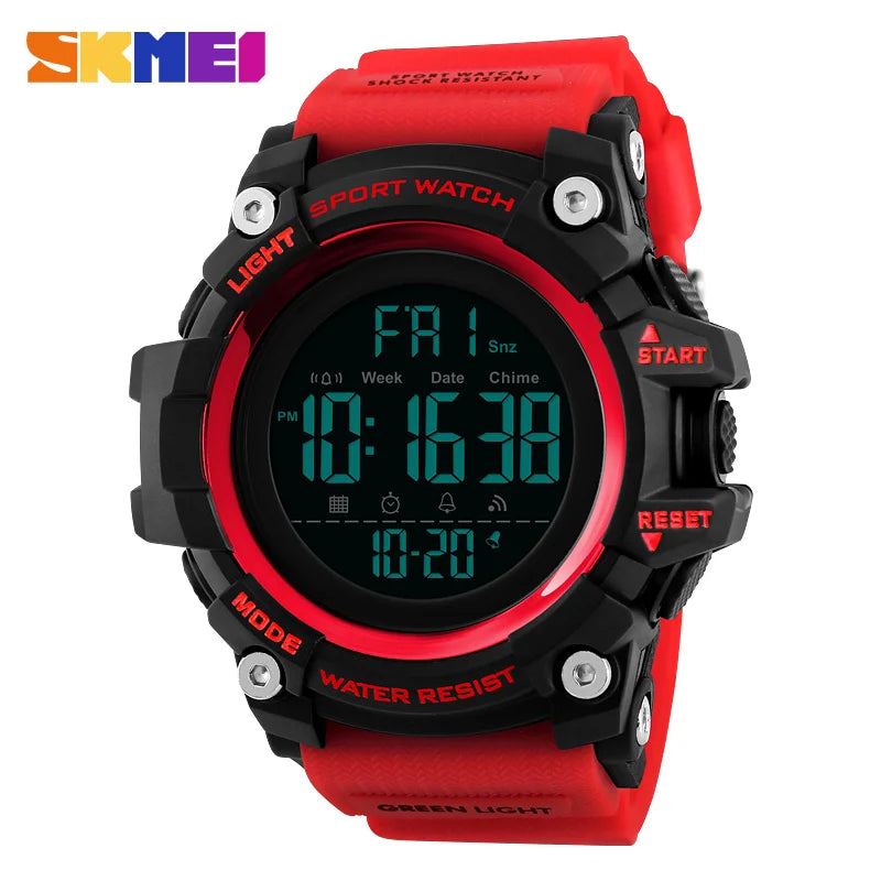 SKMEI Shockproof 2 Time Sport Watch Stopwatch Count Down Mens Digital Watches Waterproof Soft Clock For Male reloj hombre 1384 - Sun Studio