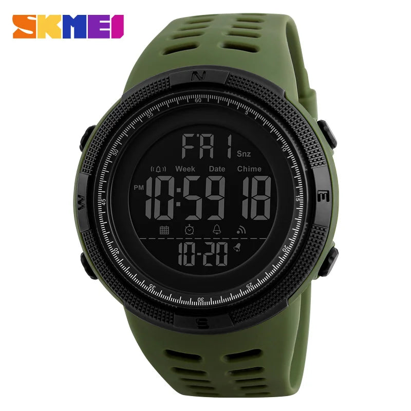 SKMEI Fashion Outdoor Sport Watch Men Multifunction Watches Alarm Clock Chrono 5Bar Waterproof Digital Watch reloj hombre 1251 - Sun Studio