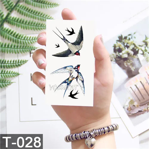 3D Temporary Tattoo Animal Blue Tiger Snake Moth For Boy Girl Children Tattoo Sticker Kids Watercolor Tatto Arm Art - Sun Studio