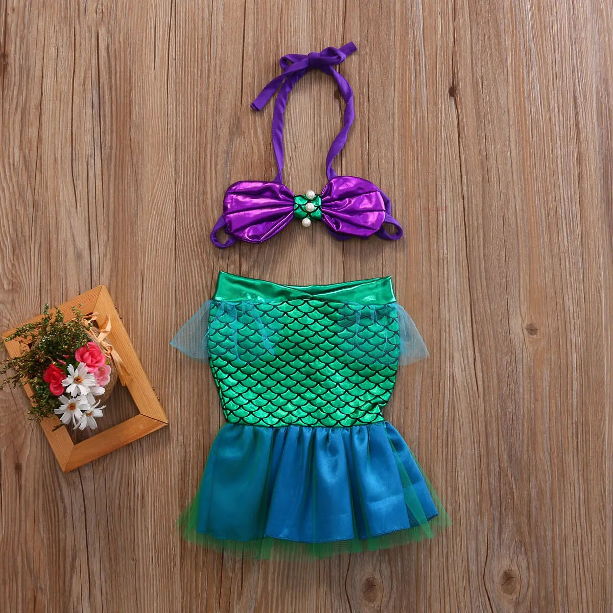 2022 Baby Summer Clothing Newborn Infant Baby Girls Baby Girls Chiffon Scales Set Costume Bikini Swimwear Swimsuit Outfits Dress - Sun Studio