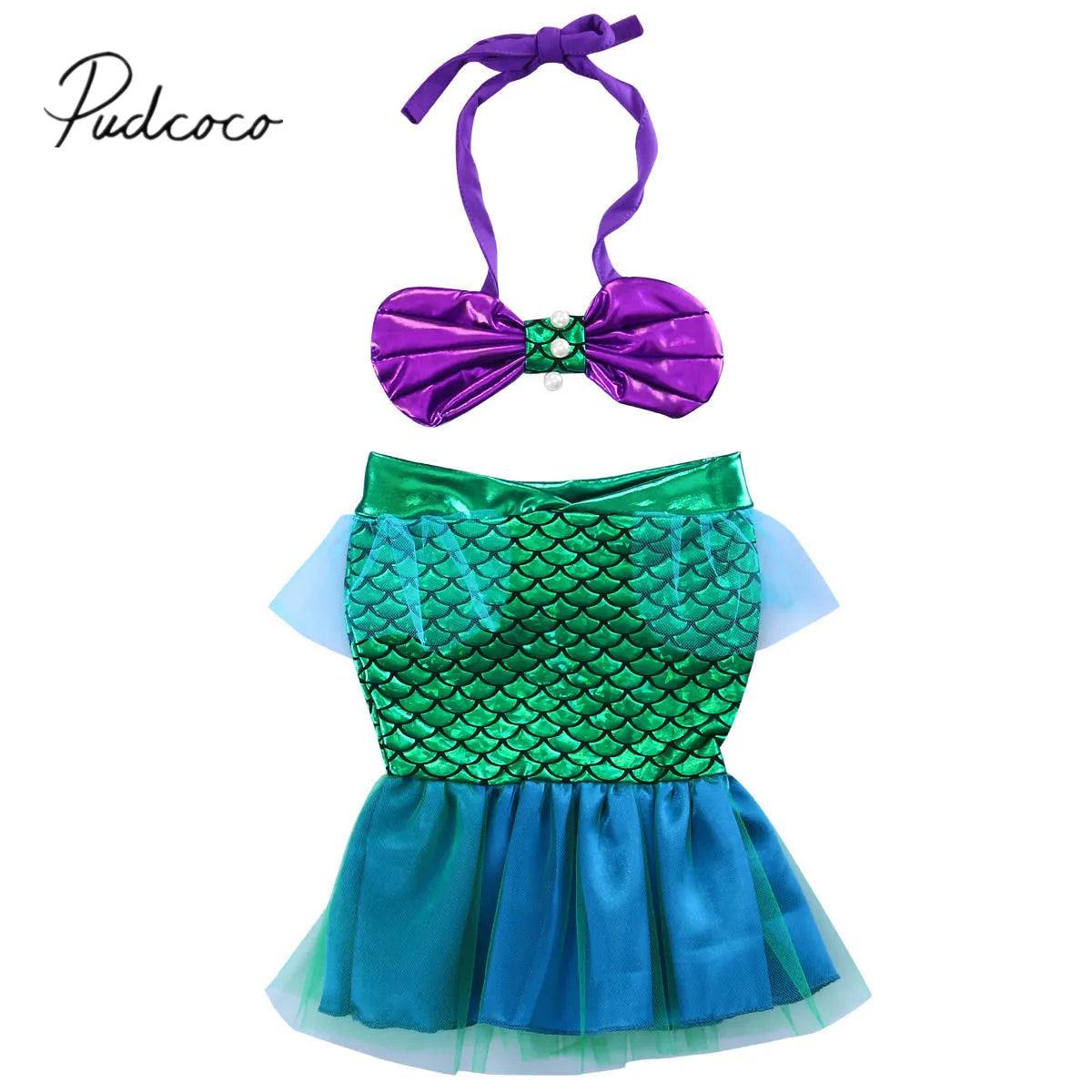 2022 Baby Summer Clothing Newborn Infant Baby Girls Baby Girls Chiffon Scales Set Costume Bikini Swimwear Swimsuit Outfits Dress - Sun Studio