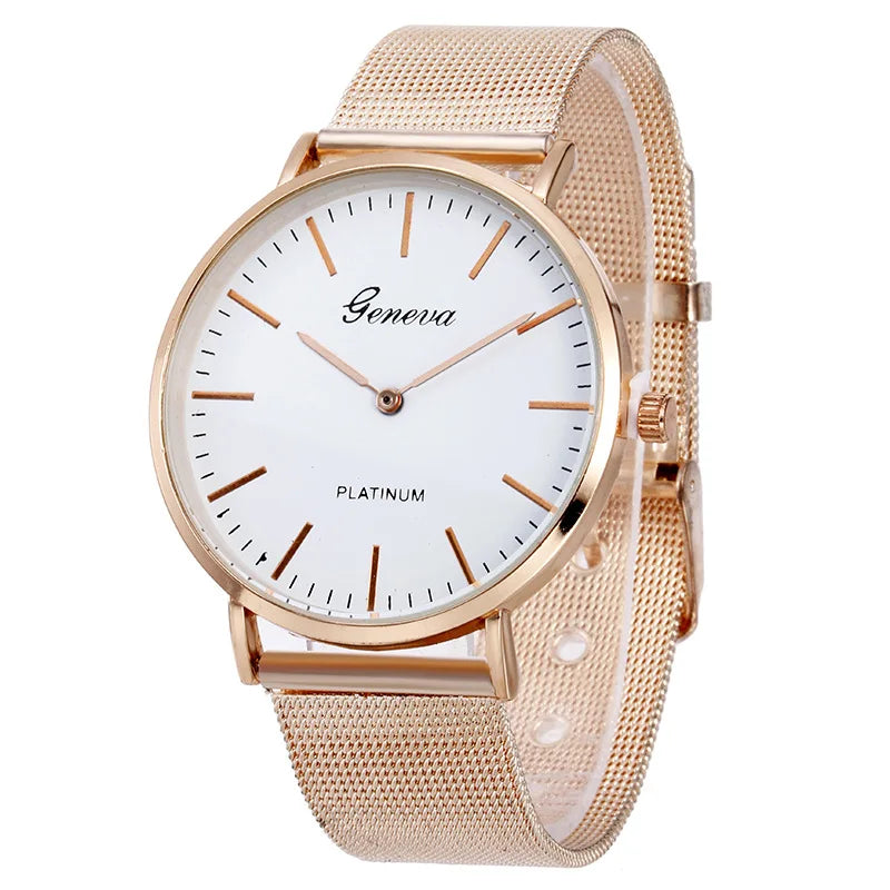 2025 New Famous Brand Silver Casual Geneva Quartz Watch Women Metal Mesh Stainless Steel Dress Watches Relogio Feminino Clock - Sun Studio