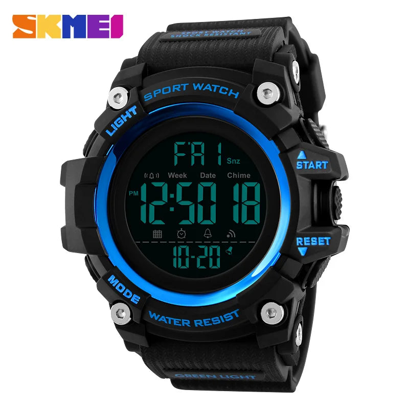 SKMEI Shockproof 2 Time Sport Watch Stopwatch Count Down Mens Digital Watches Waterproof Soft Clock For Male reloj hombre 1384 - Sun Studio