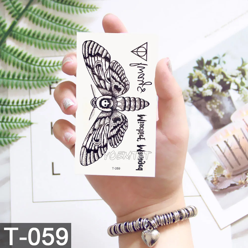 3D Temporary Tattoo Animal Blue Tiger Snake Moth For Boy Girl Children Tattoo Sticker Kids Watercolor Tatto Arm Art - Sun Studio