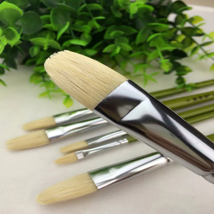 Senior oil painting pen brush bristle suit gouache 6 Pack Paint Brushes - Sun Studio