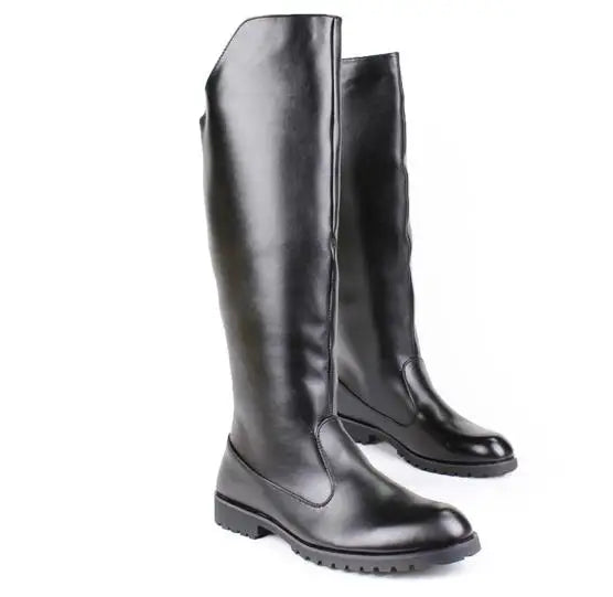 Men British Honour Guard Motorcycle Riding Equestrian Mens Boots Knee High Casual Zipper Cowboy Leather stage boots size 37 46 - Sun Studio