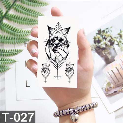 3D Temporary Tattoo Animal Blue Tiger Snake Moth For Boy Girl Children Tattoo Sticker Kids Watercolor Tatto Arm Art - Sun Studio