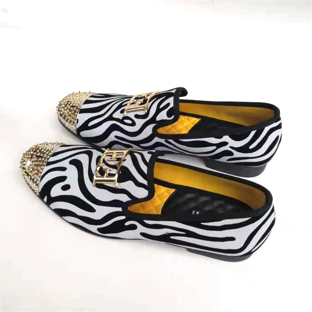 XQWFH 2021 Fashion Mens Loafers Bow Tie Black White Leather Slip On Moccasins Luxury Smoking Flats Men Wedding Dress Shoes - Sun Studio