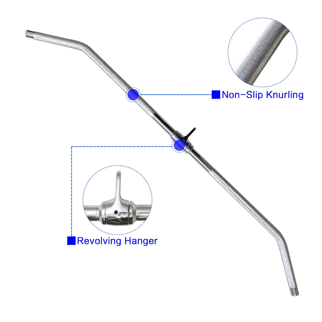 Gym Home Equipment Accessories Lat Pull Down Bar，Chrome-plated Surface Anti-rust High Load-bearing Fitness Tricep Rope Training - Sun Studio