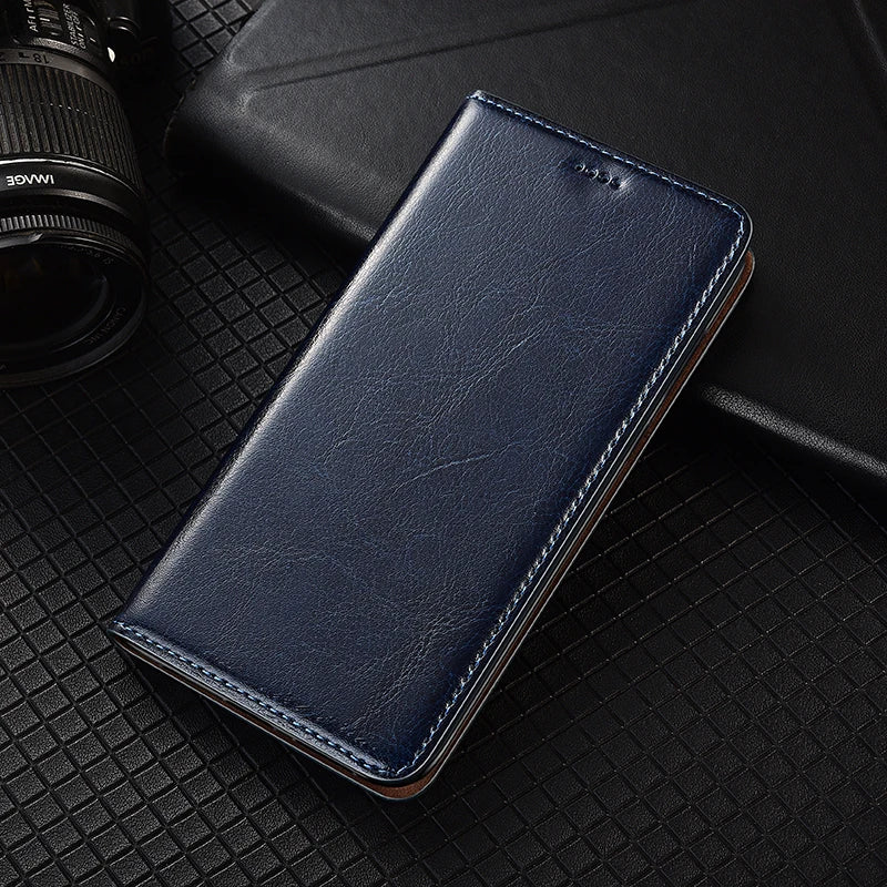 Magnetic Genuine Leather Skin Flip Wallet Book Phone Case Cover On For Infinix Hot Note 30 40 50 50i 60 Pro Plus 4G 5G Note60 - Sun Studio