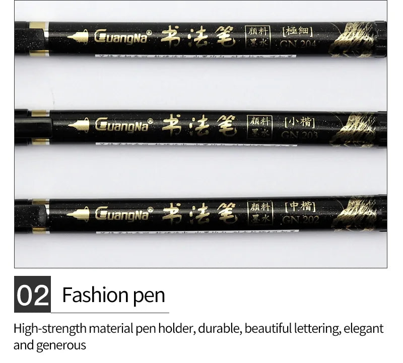 Guangna Calligraphy Pen Beautiful Pen Soft Head Addable Ink Brush/Medium/Fine/Extra-fine Practice Pen Wedding Signature Pen - Sun Studio