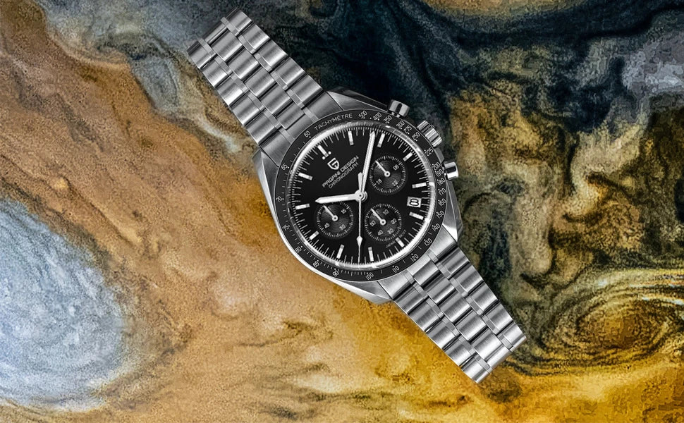 PAGANI DESIGN 2025 New Moon Men's Watches Luxury Quartz Watch For Men AR Sapphire Glass 100M Waterproof Wristwatch Chronograph - Sun Studio