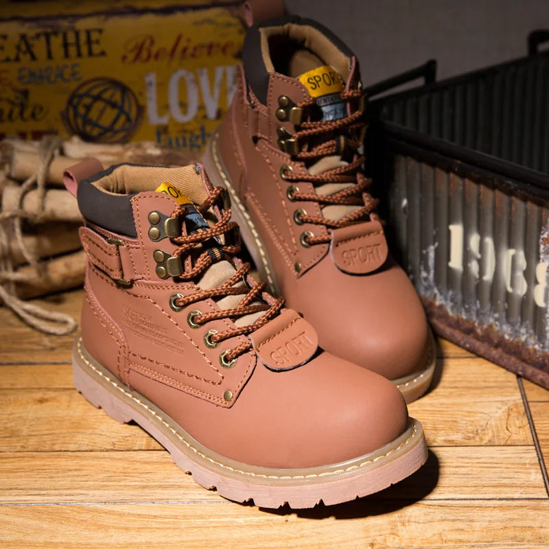 Genuine Leather Men's Winter Spring Ankle Treking Military Snow Yellow Tactical Boots Outdoor Footwear for Women Men Work Shoes