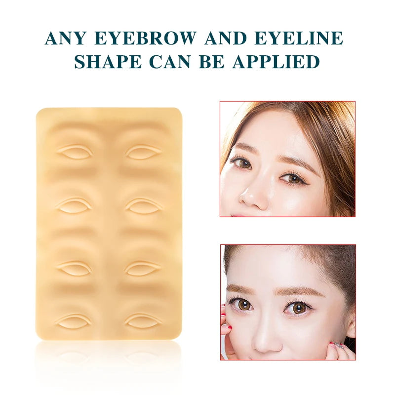 Double Side Eyebrow Tattoo Practice Skin Silicone Skin Kits Tattoo Supplies For Microblading Permanent Makeup Beginner PMU Set