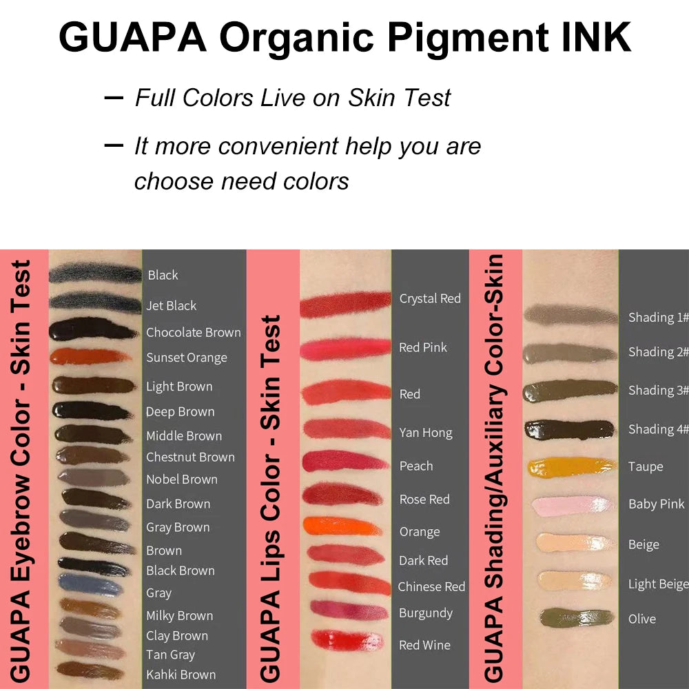 10ML Tattoo Ink Micro pigment Lip Eyebrow Permanent Makeup Pigment Tattoo Supplies for Tattoo Eyebrow Eyeliner Lip - Sun Studio