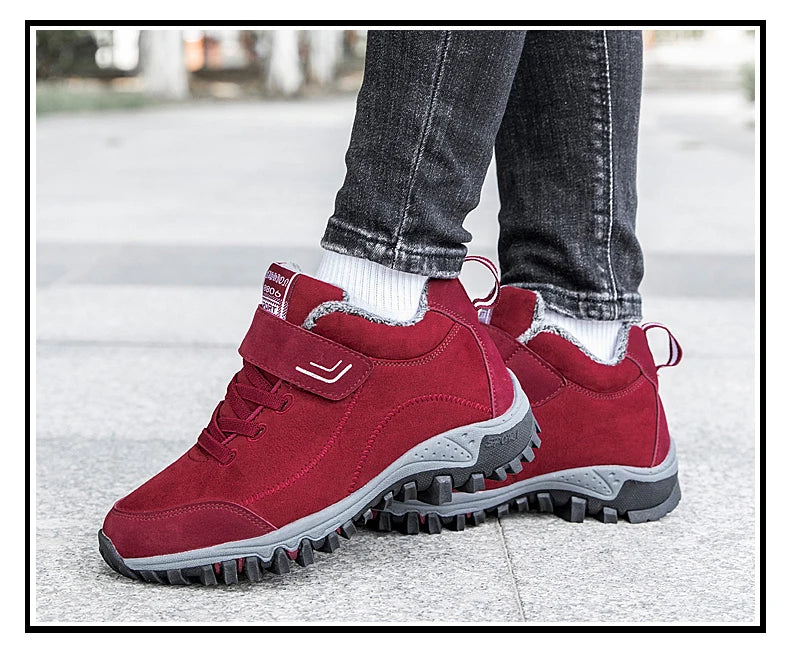 Brand Winter Men Suede Work Shoes Fur Warm Ankle Boots Outdoor Non-slip Men's Boots Men Waterproof Snow Boots Big Size 36-48 - Sun Studio