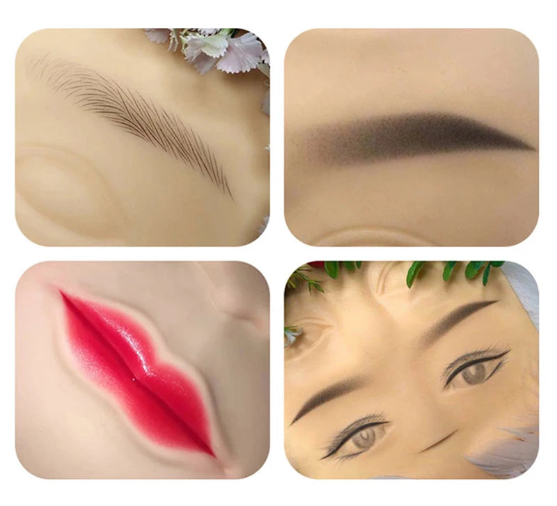 Double Side Eyebrow Tattoo Practice Skin Silicone Skin Kits Tattoo Supplies For Microblading Permanent Makeup Beginner PMU Set