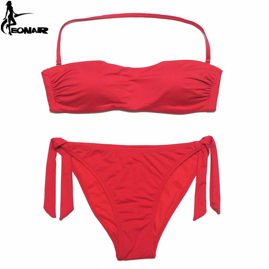 EONAR Bikini 2025 Solid Women Swimsuit  Brazilian Cut Bottom Bikini Set Push Up Swimwear Femme Bathing Suits Sport Beach Wear - Sun Studio