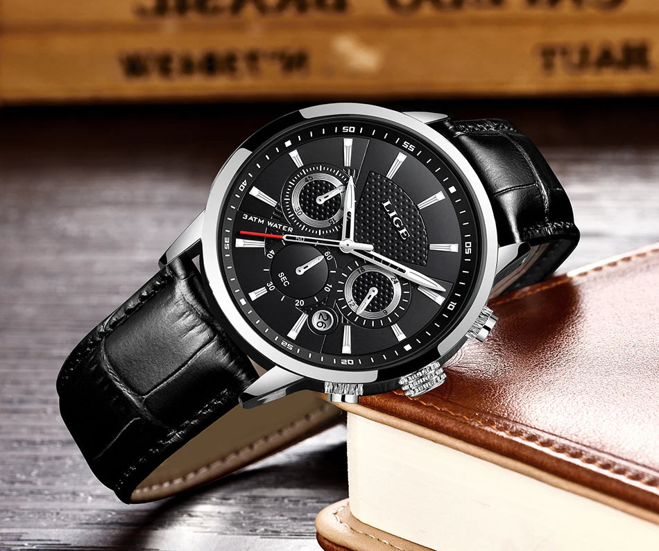 LIGE 2026 Watch Men Fashion Sports Quartz Clocks Mens Watches Top Brand Leather Military Waterproof Date Watch Relogio Masculino - Sun Studio