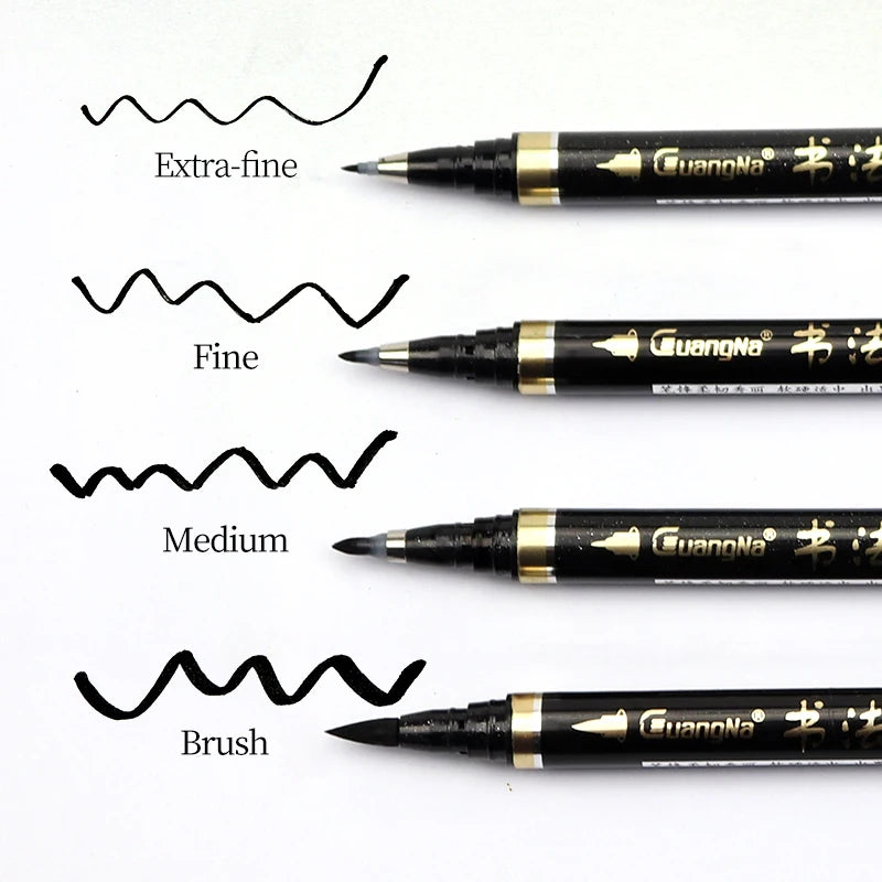 Guangna Calligraphy Pen Beautiful Pen Soft Head Addable Ink Brush/Medium/Fine/Extra-fine Practice Pen Wedding Signature Pen - Sun Studio