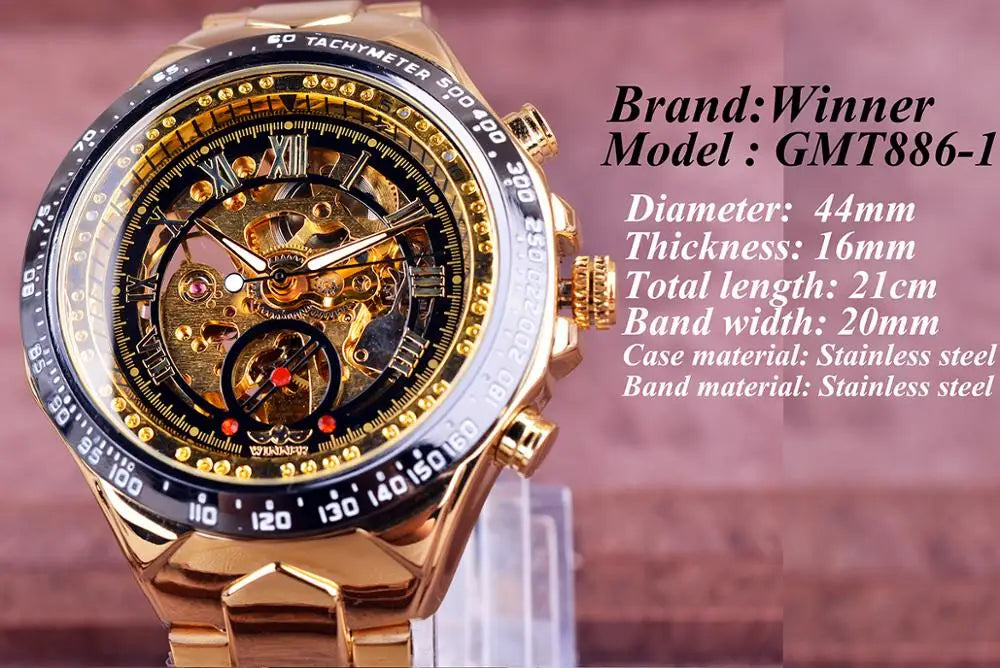 Winner Mechanical Sport Design Bezel Fashion Watch Mens Watches Top Brand Luxury Montre Homme Clock Men Automatic Skeleton Watch - Sun Studio