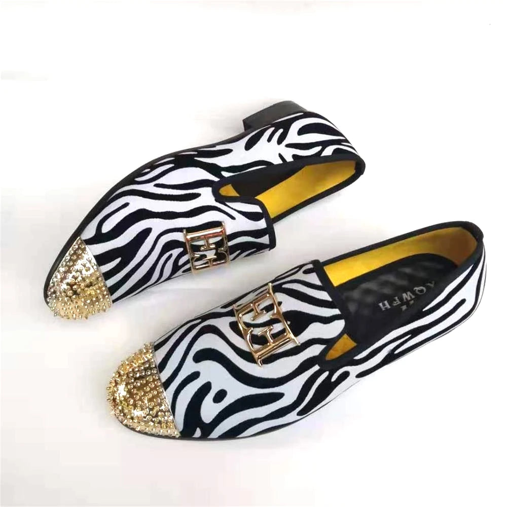 XQWFH 2021 Fashion Mens Loafers Bow Tie Black White Leather Slip On Moccasins Luxury Smoking Flats Men Wedding Dress Shoes - Sun Studio