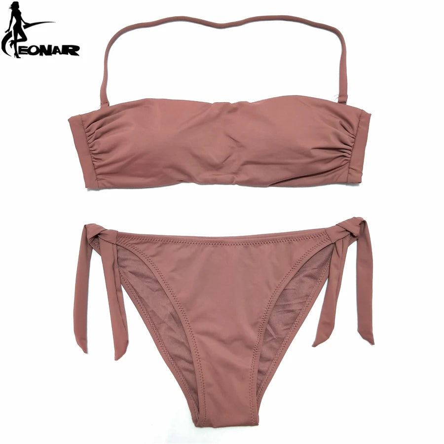 EONAR Bikini 2025 Solid Women Swimsuit  Brazilian Cut Bottom Bikini Set Push Up Swimwear Femme Bathing Suits Sport Beach Wear - Sun Studio
