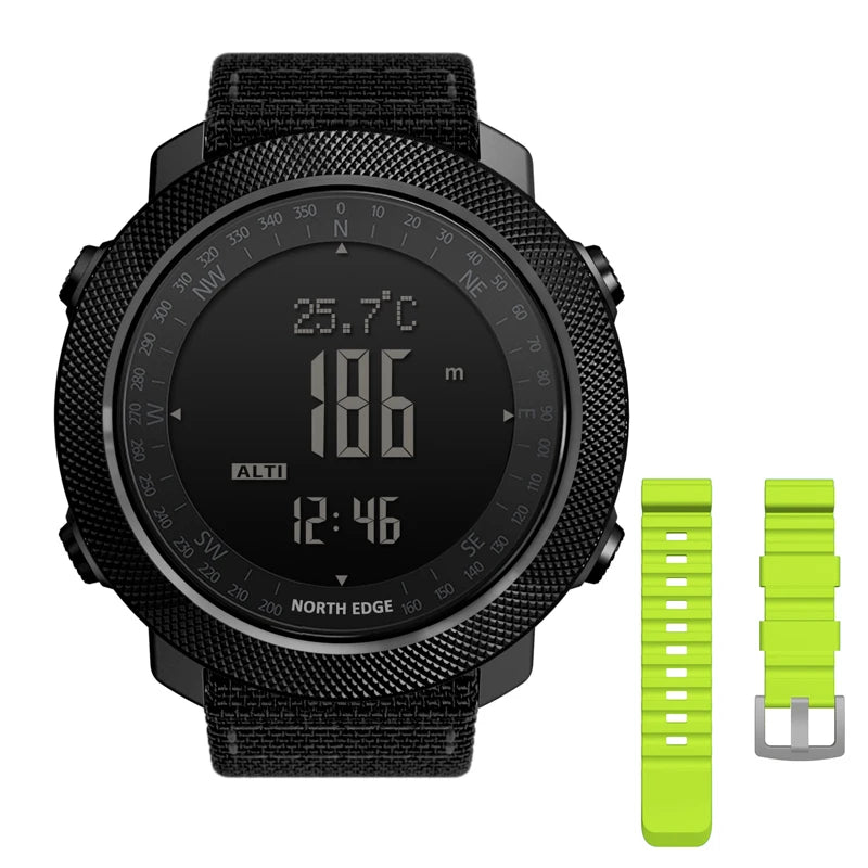 NORTH EDGE Men's sport Digital watch Hours Running Swimming Military Army watches Altimeter Barometer Compass waterproof 50m - Sun Studio
