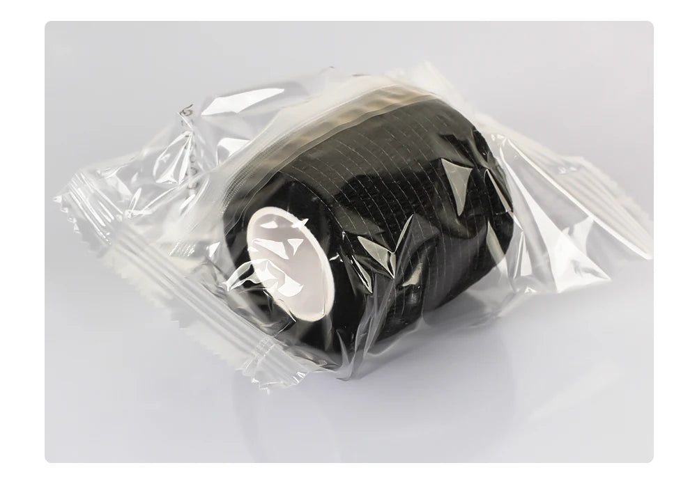 Black Tape Tattoo Handle Bandage Anti-slip Athletic Nonwoven Waterproof Disposable Self-adhesive Elastic Bandage Grip Cover Wrap - Sun Studio