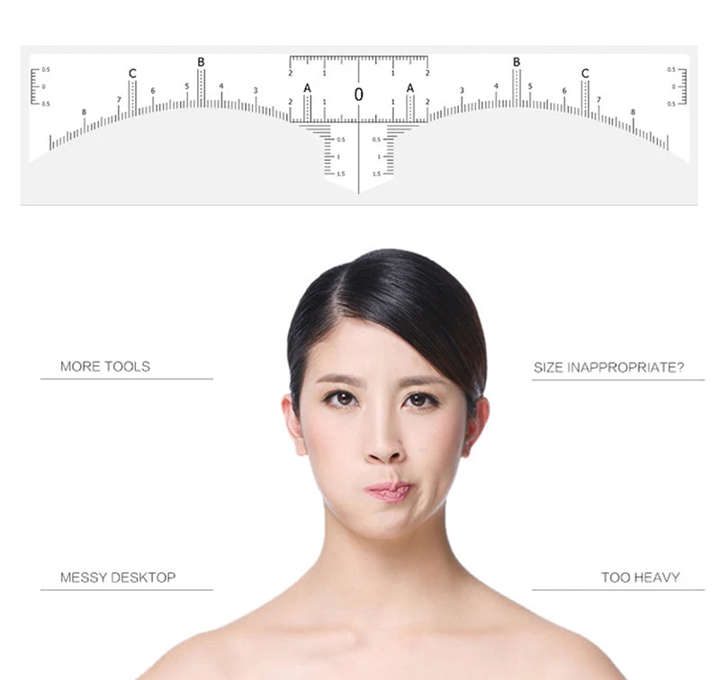 50PCS Disposable Eyebrow Ruler Sticker Adhesive Microblading Eyebrow Tattoo Brow Styling Mapping Guide Permanent Makeup Tool - Sun Studio
