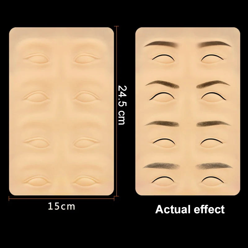 Double Side Eyebrow Tattoo Practice Skin Silicone Skin Kits Tattoo Supplies For Microblading Permanent Makeup Beginner PMU Set
