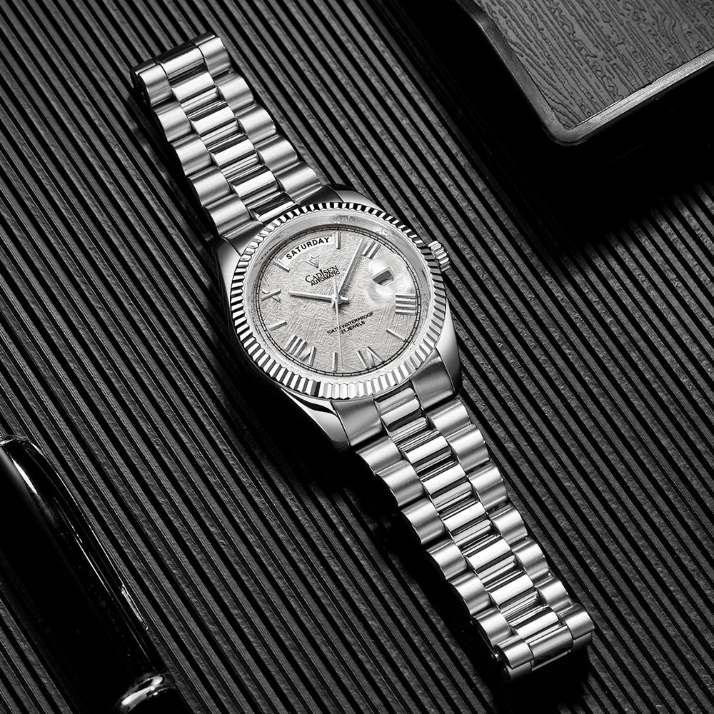NEW 2025 CADISEN Men's Mechanical Watches Luxury Meteorite Dial Automatic Watch For Men Week 100M Japan MIYOTA 8285 Clock Man - Sun Studio