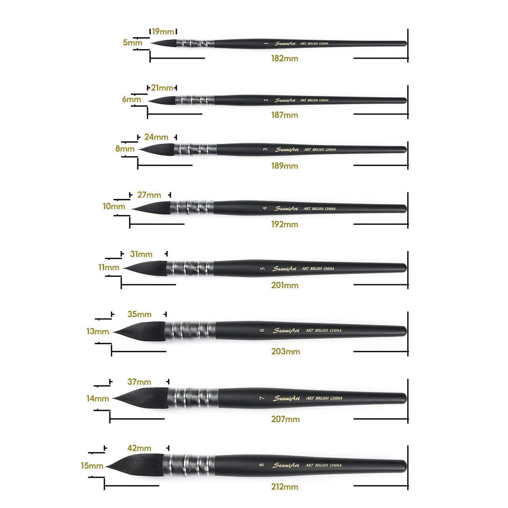 1Pcs Artist Hand-Painting Drawing Brushes Professional Watercolor Brush Pen for Water Color Painting Drawing School Art Supplies - Sun Studio