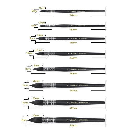 1Pcs Artist Hand-Painting Drawing Brushes Professional Watercolor Brush Pen for Water Color Painting Drawing School Art Supplies - Sun Studio