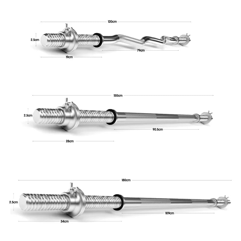 Weight Bars for Bodybuilding Training, 2.5-15 Kg, 1.8 M, 1.5 M, 1.2 m - Sun Studio