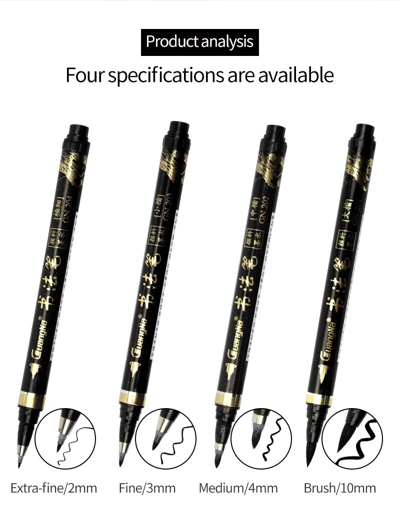 Guangna Calligraphy Pen Beautiful Pen Soft Head Addable Ink Brush/Medium/Fine/Extra-fine Practice Pen Wedding Signature Pen - Sun Studio