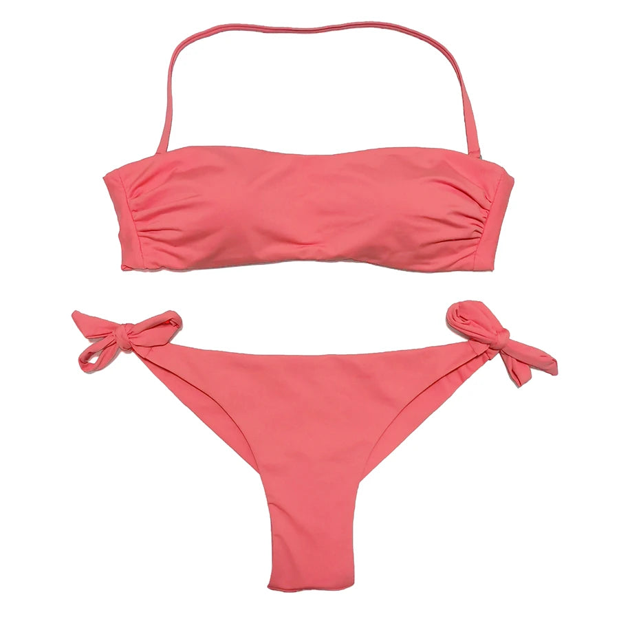 EONAR Bikini 2025 Solid Women Swimsuit  Brazilian Cut Bottom Bikini Set Push Up Swimwear Femme Bathing Suits Sport Beach Wear - Sun Studio
