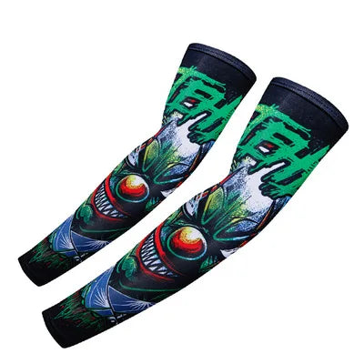 2PCS Cool Men Women Cycling Running Arm Warmer Sleeves UV Sun Protection Cuff Arm Cover Fishing Arm Sleeve Basketball Armguards - Sun Studio