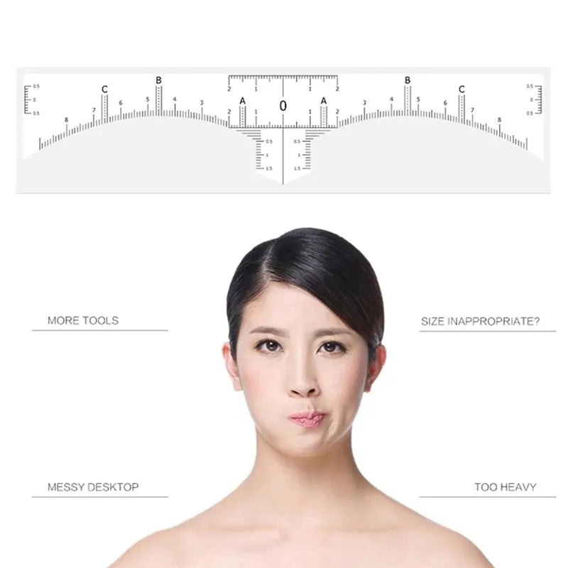 50PCS Disposable Eyebrow Ruler Sticker Adhesive Microblading Eyebrow Tattoo Brow Styling Mapping Guide Permanent Makeup Tool - Sun Studio