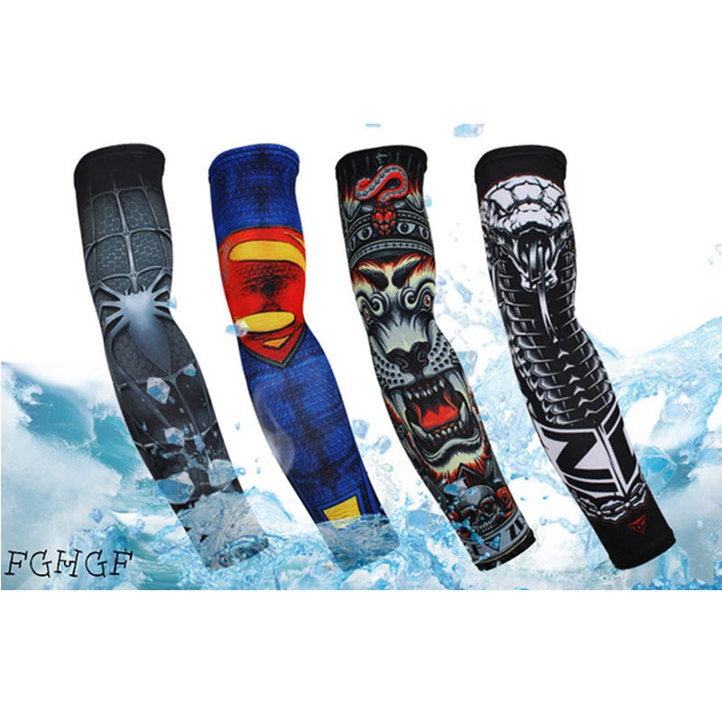 2PCS Cool Men Women Cycling Running Arm Warmer Sleeves UV Sun Protection Cuff Arm Cover Fishing Arm Sleeve Basketball Armguards - Sun Studio