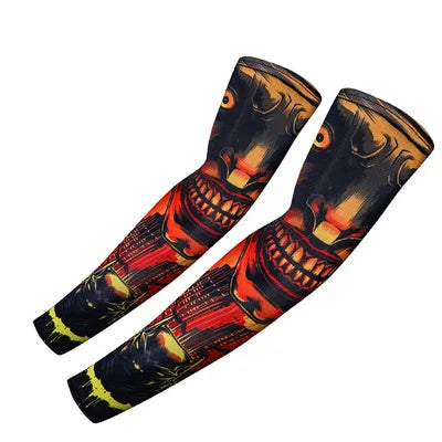 2PCS Cool Men Women Cycling Running Arm Warmer Sleeves UV Sun Protection Cuff Arm Cover Fishing Arm Sleeve Basketball Armguards - Sun Studio