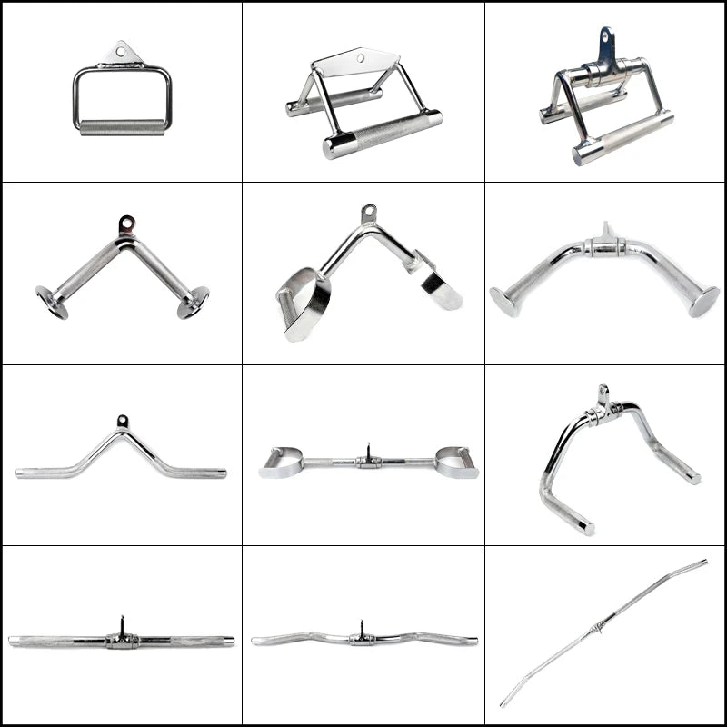 Gym Home Equipment Accessories Lat Pull Down Bar，Chrome-plated Surface Anti-rust High Load-bearing Fitness Tricep Rope Training - Sun Studio