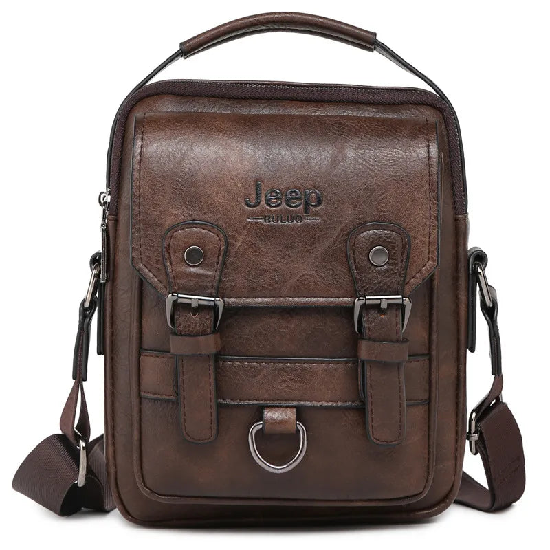 JEEP BULUO Multi-function Business Handbags Men New Man's Shoulder Bag Large Capacity Leather Messenger Bag Crossbody Big Brand - Sun Studio