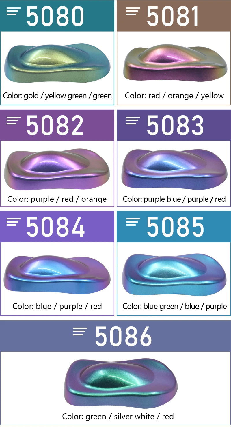 Chameleon Pigments Acrylic Powder Coating Dye Magic Discolored Pearlescent for Crafts Car Automotive Painting Decoration Arts - Sun Studio