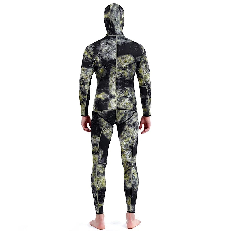 Camouflage SCR Neoprene 3mm Swim Wetsuits Men's Diving Suit Split Scuba Snorkel Swimsuit Spearfishing Surfing Jumpsuit Equipment - Sun Studio